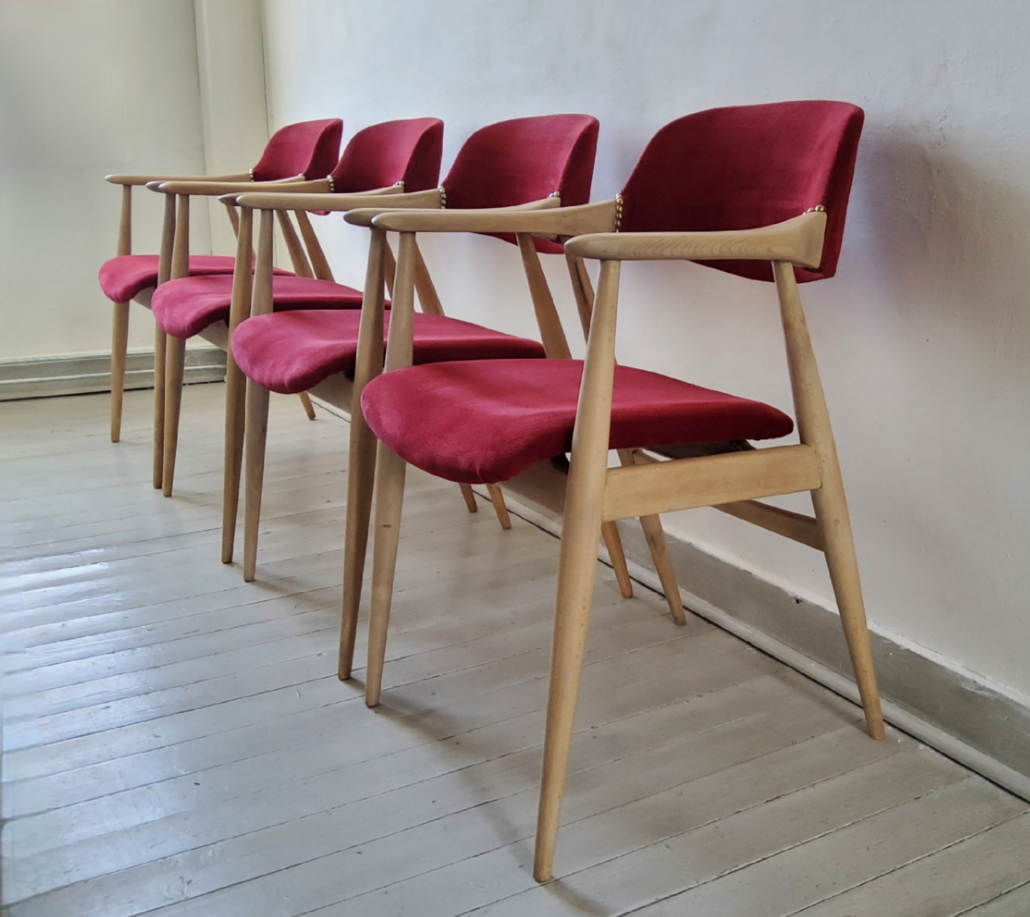 Chaises accoudoirs en bois massif pour Casala, Allemagne 1960