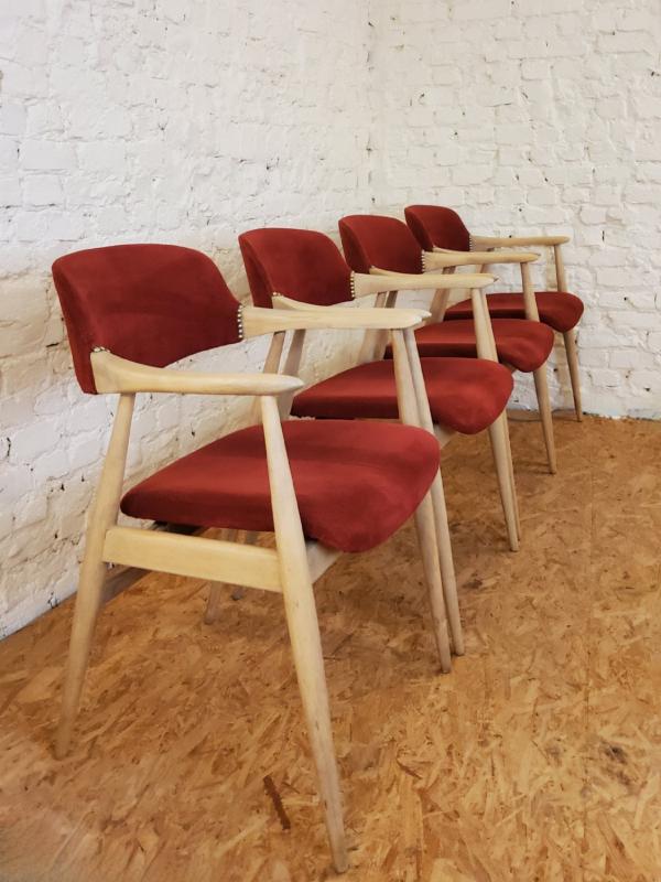 Chaises Accoudoirs Mid-Century en Bois Massif – Casala Allemagne 1960 - 720€